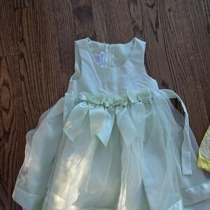 Mint Green Sleeveless Dress with Floral Accents